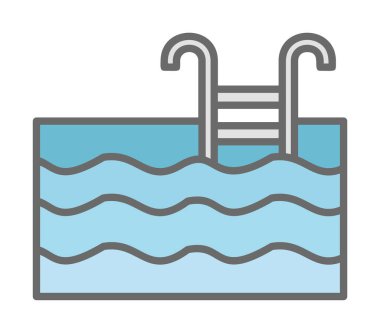  yüzme havuzu ikonu vektör illüstrasyonu