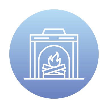 şömine simgesi vektör illüstrasyonu