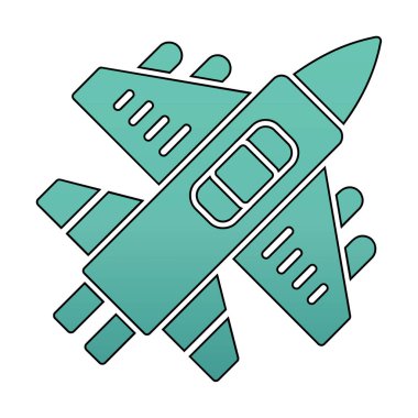 Askeri Uçak ikonu vektör illüstrasyonu