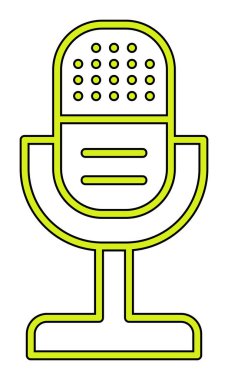 mikrofon yassı ikon. mikrofon logosu, vektör illüstrasyonu.