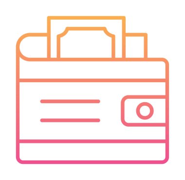 Basit cüzdan. simge vektör illüstrasyonu 