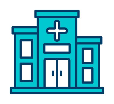 Hastane binası ikon vektör çizimi tasarımı