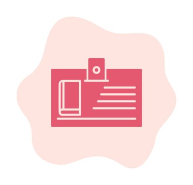 Kütüphane kartı simgesi, vektör illüstrasyonu