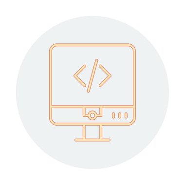 Kodlama. Web simgesi basit illüstrasyon                  