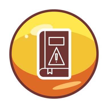 kitap uyarısı ünlem işareti vektör düz renk simgesi ile