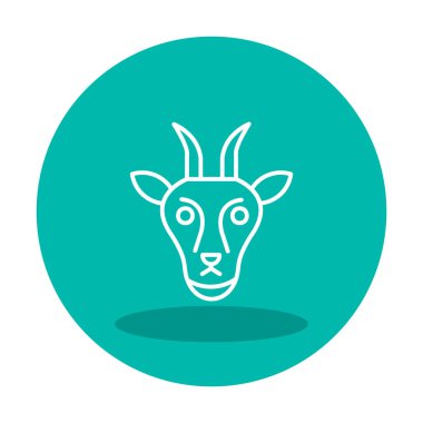 Keçi başı düz vektör simgesi 