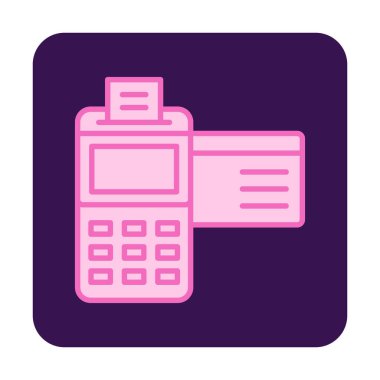 Kredi kartı makine simgesi, vektör illüstrasyonu 