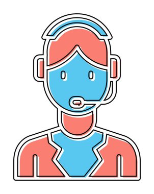 Kulaklık takan kişinin vektör çizimi, Müşteri Hizmetleri Ajansı kavramı