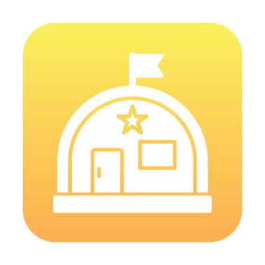 Basit Askeri Depo simgesi, vektör illüstrasyonu