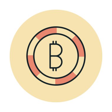 Basit bitcoin simgesi, vektör illüstrasyonu