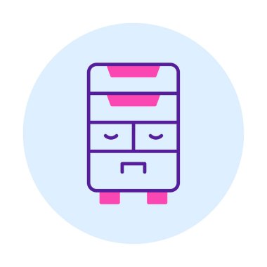 çekmeceler düz simge, vektör çizimi ile klozet 