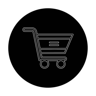  Alışveriş arabası simgesi, vektör çizimi basit tasarım