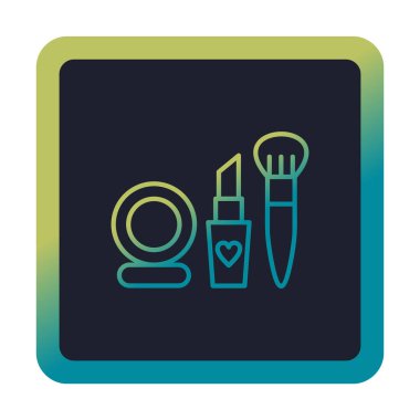 Makyaj araçları web simgesi, vektör illüstrasyonu