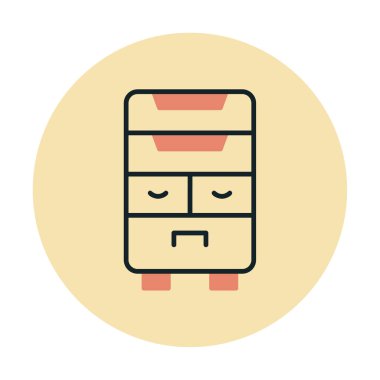 çekmeceler düz simge, vektör çizimi ile klozet 