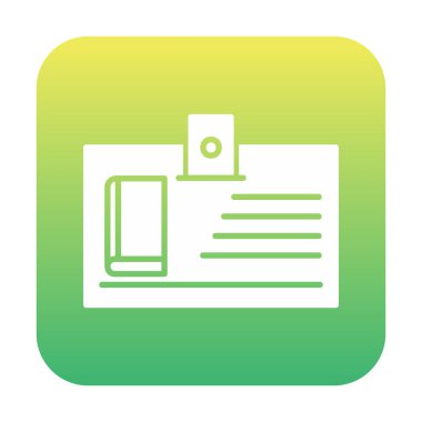 Kütüphane kartı simgesi, vektör illüstrasyonu