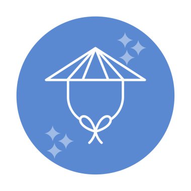 Çin Şapkası web simgesi, vektör illüstrasyonu 