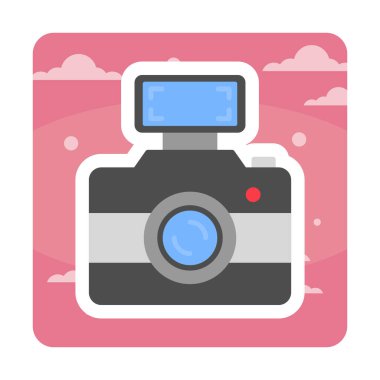 fotoğraf makinesi simgesi, vektör illüstrasyonu