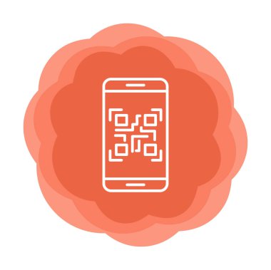 Akıllı Telefon Ekran Web simgesi Qr Kodu, vektör illüstrasyonu 