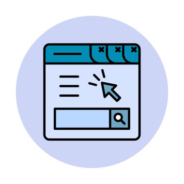 Basit web sayfası simgesi, vektör illüstrasyonu