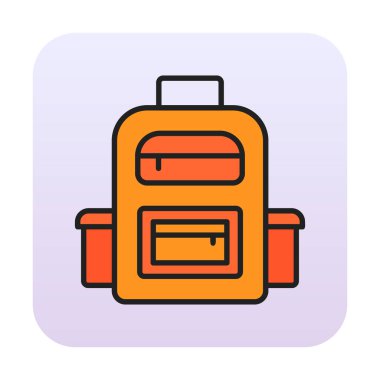 Sırt çantası düz simge vektör çizimi