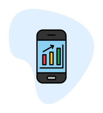 akıllı telefon ekran vektör simgeleri üzerinde analiz