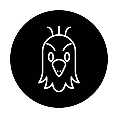 şık papağan kafası logosu düz konsept