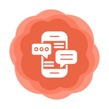 Basit akıllı telefon sohbet simgesi, vektör illüstrasyonu