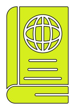 Basit Dünya Kitabı simgesi, vektör illüstrasyonu