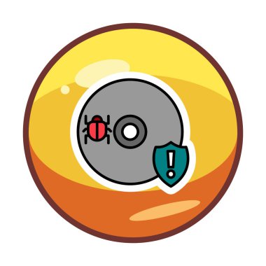Cd Virüs simgesinin vektör çizimi 