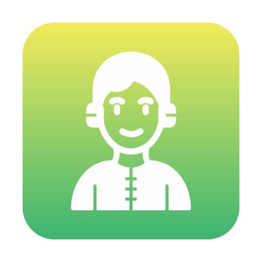 DJ avatar web simgesi, vektör illüstrasyonu 