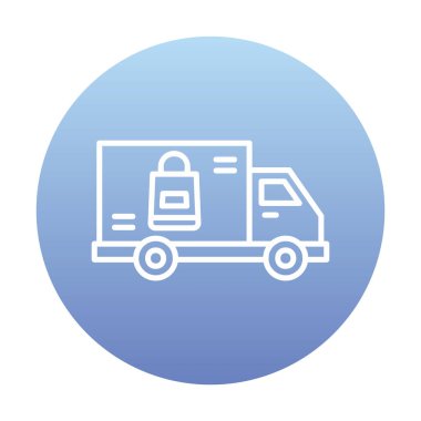 Teslimat kamyonu vektör simgesi modern basit illüstrasyon                        