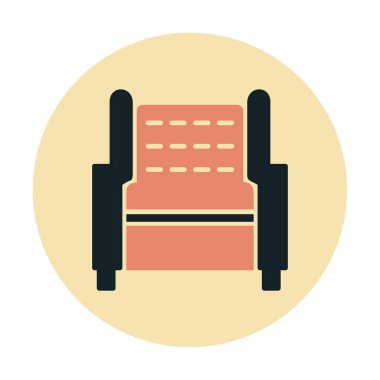 Koltuk yassı simgesi, vektör illüstrasyonu