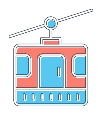 Modern Cable Car Cabin simgesinin vektör çizimi                   