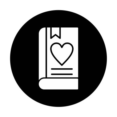Yer imi simgesi olan aşk kitabı, basit vektör illüstrasyonu 