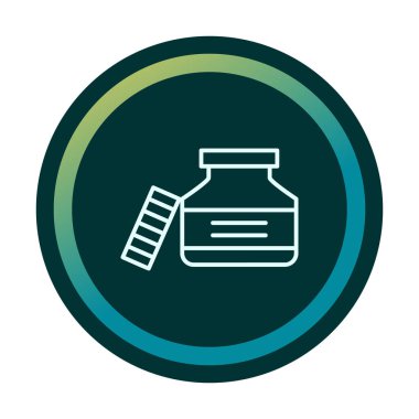 Mürekkep kavanozu simgesinin vektör çizimi 