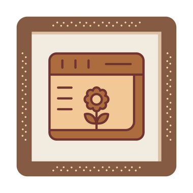 Basit Web Tarayıcı simgesi, vektör illüstrasyonu