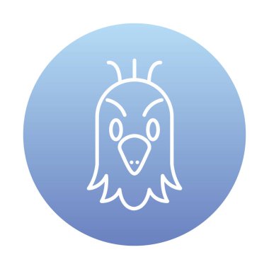 şık papağan kafası logosu düz konsept