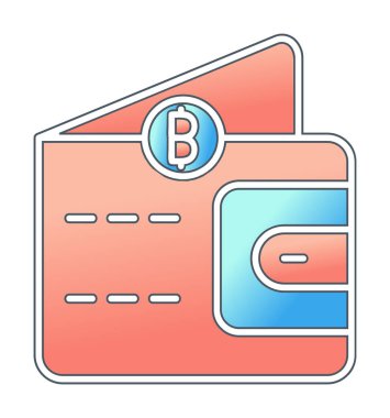 Basit Dijital Cüzdan simgesi, vektör illüstrasyonu