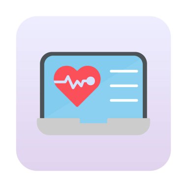 dizüstü bilgisayardaki düz kalp atışı simgesi