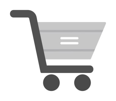  Alışveriş arabası simgesi, vektör çizimi basit tasarım