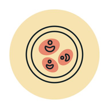 Bakteri petri kabı ve bakteri vektör simgesi 