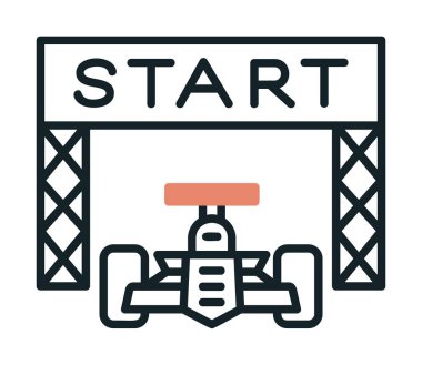 simgeyi başlat. Web için Irk vektör simgesinin başlatılmasının basit bir gösterimi.                                