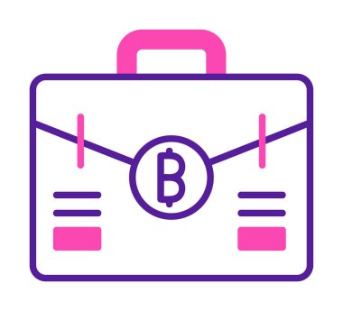 Bitcoin 'li çanta. Web simgesi basit tasarım