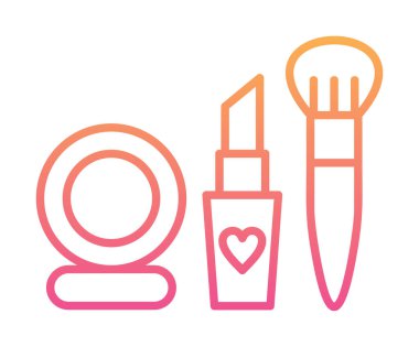 Makyaj araçları web simgesi, vektör illüstrasyonu