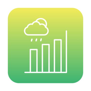 Basit yağmur bulutu ve Grafik simgesi, vektör illüstrasyonu