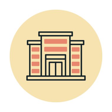 Alışveriş merkezi simgesi. Alışveriş merkezi oluşturma simgesi, vektör illüstrasyonu 