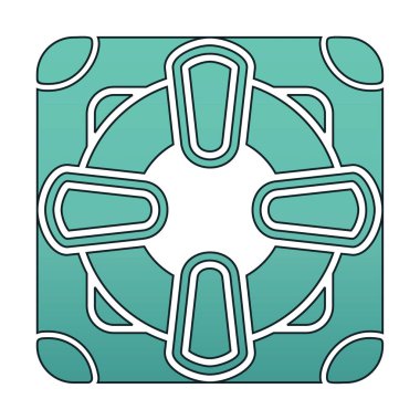 Lifesaver yassı simgesinin vektör çizimi, cankurtaran sembolü  