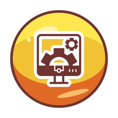 Bilgisayar ayarları simgesi, vektör çizim