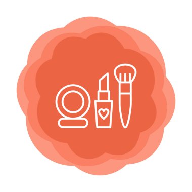 Makyaj araçları web simgesi, vektör illüstrasyonu