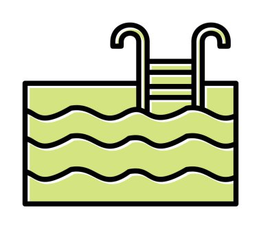  yüzme havuzu ikonu vektör illüstrasyonu